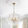 Brass Luxe Cluster Hammered Glass Globe Bubble Chandelier