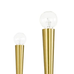 Brass Mid-Century Minimalist Tiered Candle Style Chandelier