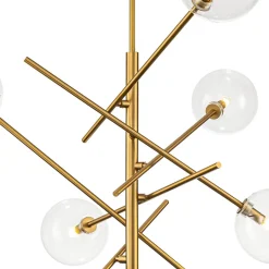 Celestial Glass Globe Sputnik Chandelier - Adjustable Linear Arm