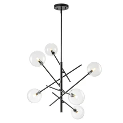 Celestial Glass Globe Sputnik Chandelier - Adjustable Linear Arm