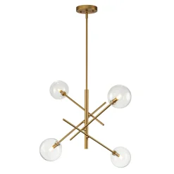 Celestial Glass Globe Sputnik Chandelier - Adjustable Linear Arm