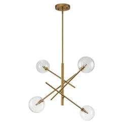 Celestial Glass Globe Sputnik Chandelier - Adjustable Linear Arm