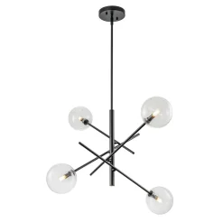 Celestial Glass Globe Sputnik Chandelier - Adjustable Linear Arm