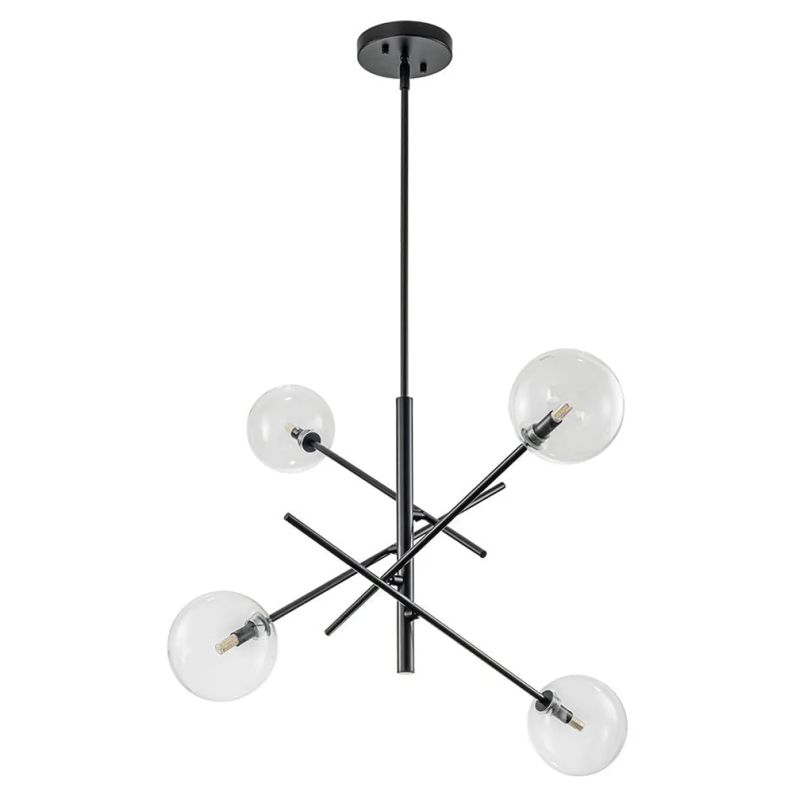 Celestial Glass Globe Sputnik Chandelier - Adjustable Linear Arm