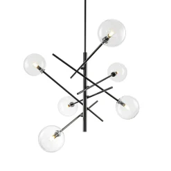 Celestial Glass Globe Sputnik Chandelier - Adjustable Linear Arm