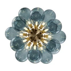 Cluster Blue Glass Bubble Chandelier