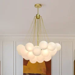 Cluster Frosted Glass Bubble Chandelier