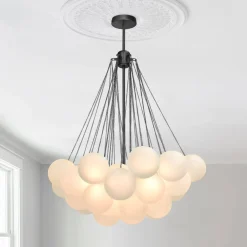 Cluster Frosted Glass Bubble Chandelier