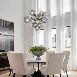 Cluster Glass Globe Bubble Chandelier 23.6"/31.5" Wide Large Chandelier