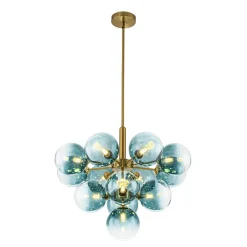 Cluster Gradual Blue Glass Bubble Tiered Chandelier