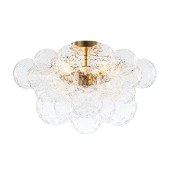 Cluster Hammered Textured Glass Bubble Semi Flush Chandelier