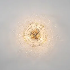 Cluster Hammered Textured Glass Bubble Semi Flush Chandelier