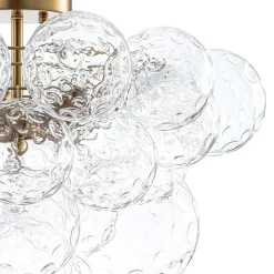 Cluster Hammered Textured Glass Bubble Semi Flush Chandelier