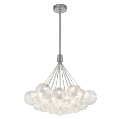 Cluster Ribbed Glass Dimmable LED Bubble Chandelier