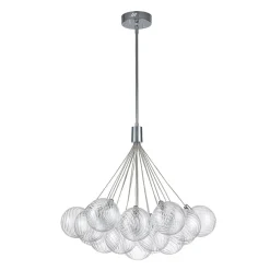 Cluster Ribbed Glass Dimmable LED Bubble Chandelier