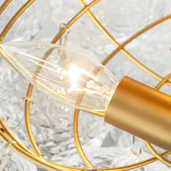Cluster Rippled Textured Glass Bubble Semi Flush Chandelier