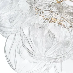 Cluster Sculpture Glass Bubble Round Semi Flush Chandelier