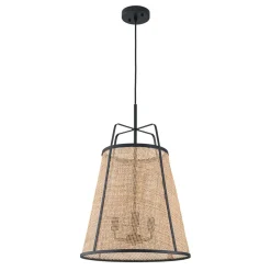 Coastal Woven Rattan Conical Lantern Pendant Light
