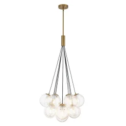 Contemporary Cluster Seeded Glass Globe Bubble Chandelier