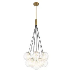 Contemporary Cluster Seeded Glass Globe Bubble Chandelier