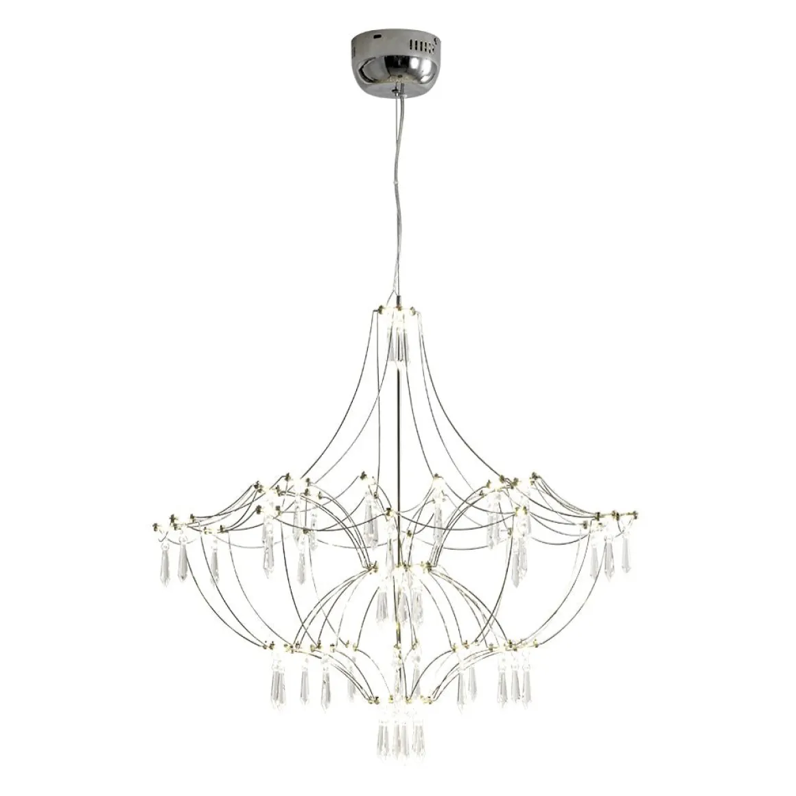 Contemporary Glam Starry Geometric LED Crystal Chandelier