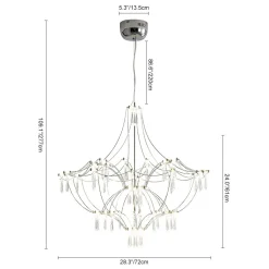 Contemporary Glam Starry Geometric LED Crystal Chandelier