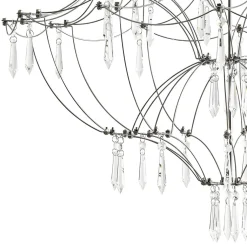 Contemporary Glam Starry Geometric LED Crystal Chandelier