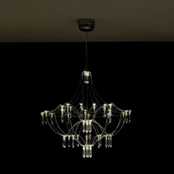 Contemporary Glam Starry Geometric LED Crystal Chandelier
