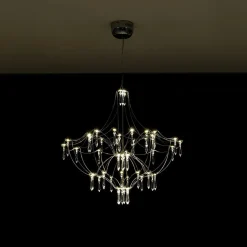 Contemporary Glam Starry Geometric LED Crystal Chandelier