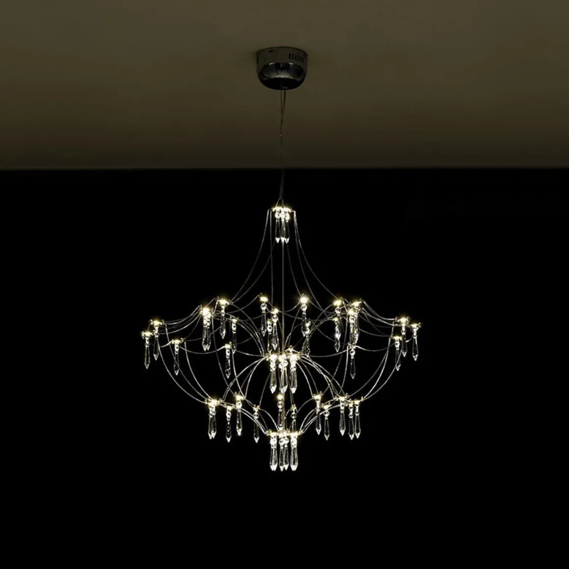 Contemporary Glam Starry Geometric LED Crystal Chandelier