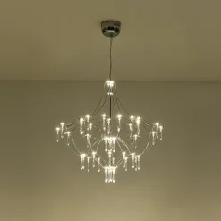 Contemporary Glam Starry Geometric LED Crystal Chandelier