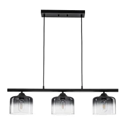 Contemporary 3-Light Gradual Smoked Glass Island Chandelier