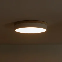Contemporary Wood Round Dimmable LED Ceiling Light