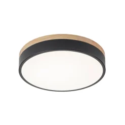 Contemporary Wood Round Dimmable LED Ceiling Light