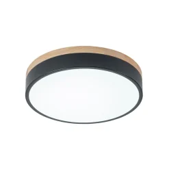 Contemporary Wood Round Dimmable LED Ceiling Light