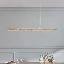 Crystal Resin Art Dimmable LED Linear Island Chandelier