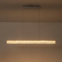 Crystal Resin Art Dimmable LED Linear Island Chandelier