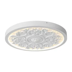 Decorative French White Medallion LED Flush Mount Light