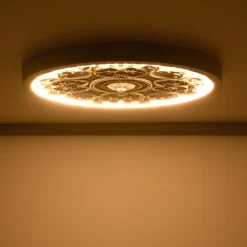 Decorative French White Medallion LED Flush Mount Light