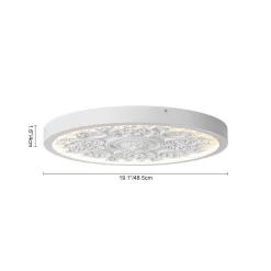 Decorative French White Medallion LED Flush Mount Light
