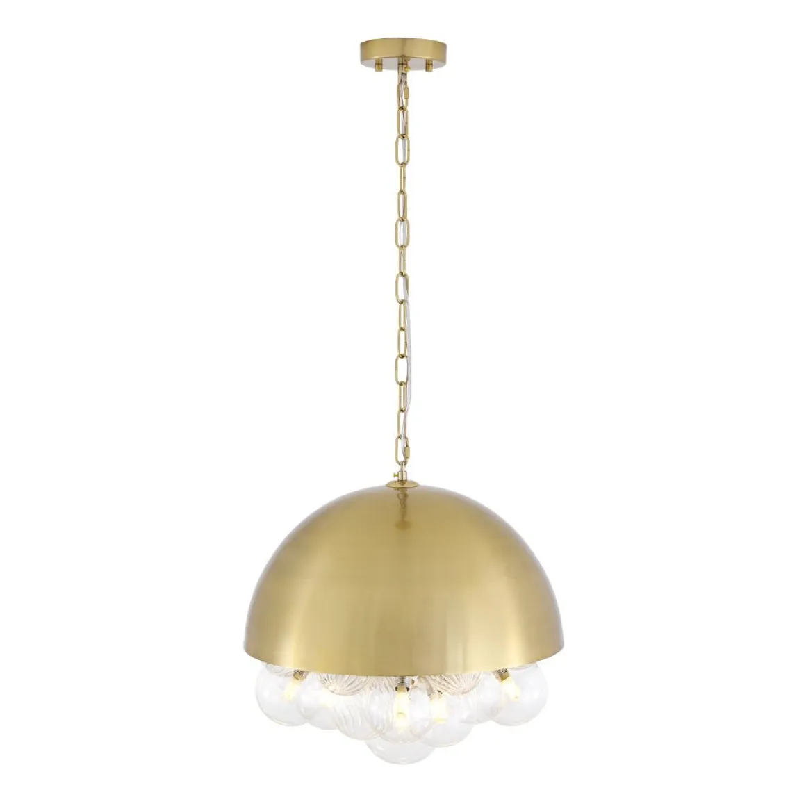 Designer Cluster Glass Globe Metal Dome Pendant Light