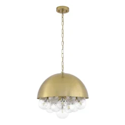 Designer Cluster Glass Globe Metal Dome Pendant Light
