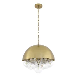 Designer Cluster Glass Globe Metal Dome Pendant Light