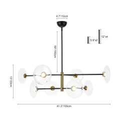 Designer Dimmable LED 8-light Glass Tiered Sputnik Chandelier