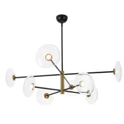 Designer Dimmable LED 8-light Glass Tiered Sputnik Chandelier