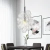 Dimmable Cluster Ribbed Glass Bubble Chandelier Pendant Light