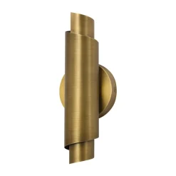 Dimmable LED Aged Brass Up Down Metal Tube Wall Sconce