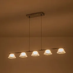 Dimmable LED Iridescent Glass Bell Island Chandelier