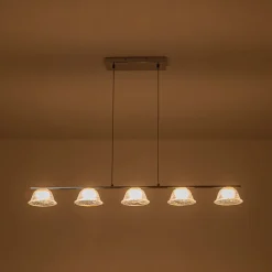 Dimmable LED Iridescent Glass Bell Island Chandelier