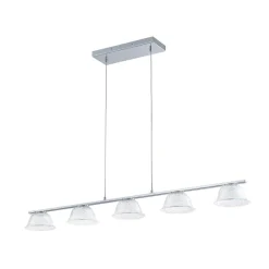 Dimmable LED Iridescent Glass Bell Island Chandelier